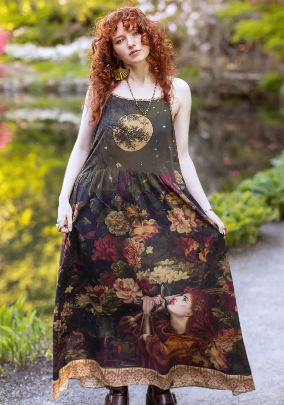 SOLD* Market of Stars Boheme Messenger Joan of Arc Maxi Slip Dress S/M